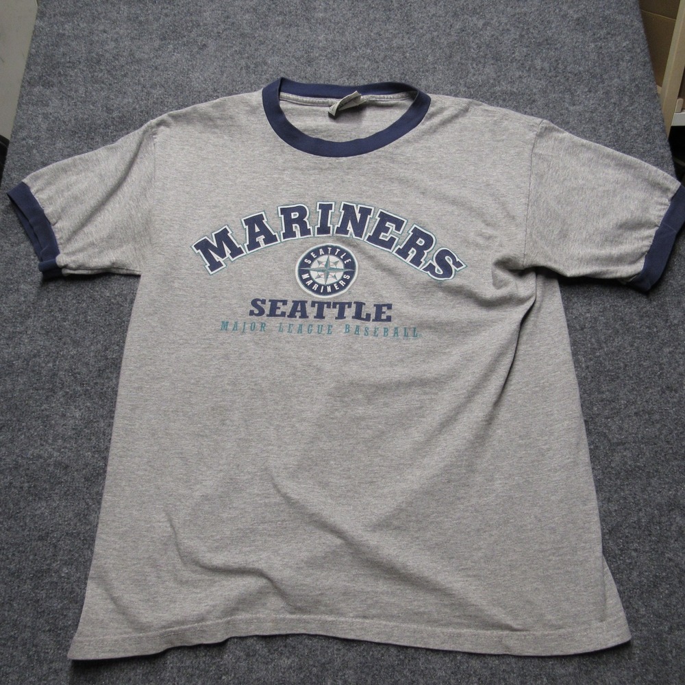 Vintage Lee Sport Seattle Mariners Ringer T-Shirt Mens L Gray MLB Made in USA